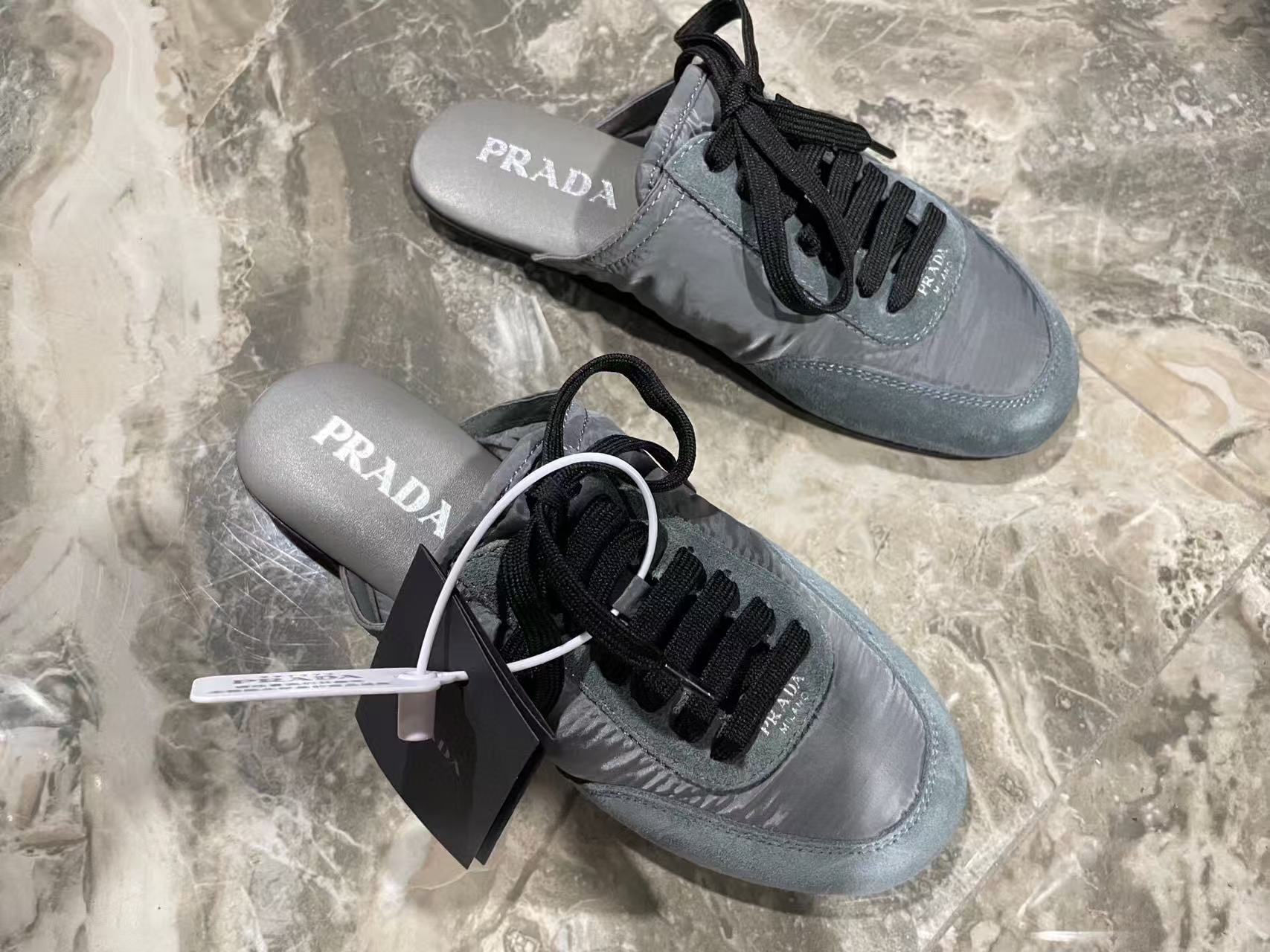 PRA 26S Mule Sneaker Grey Suede Canvas