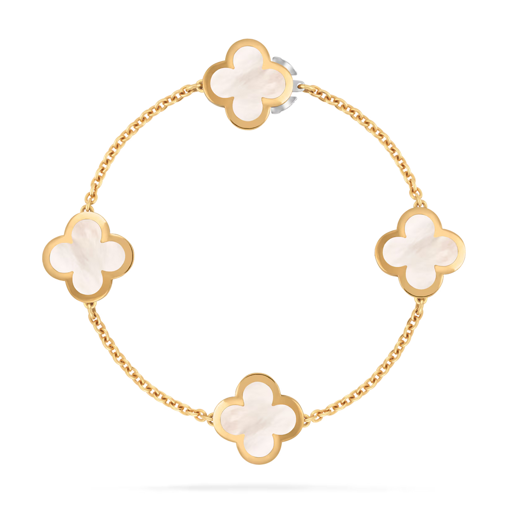Pure Alhambra bracelet, 4 motifs, white mother-of-pearl