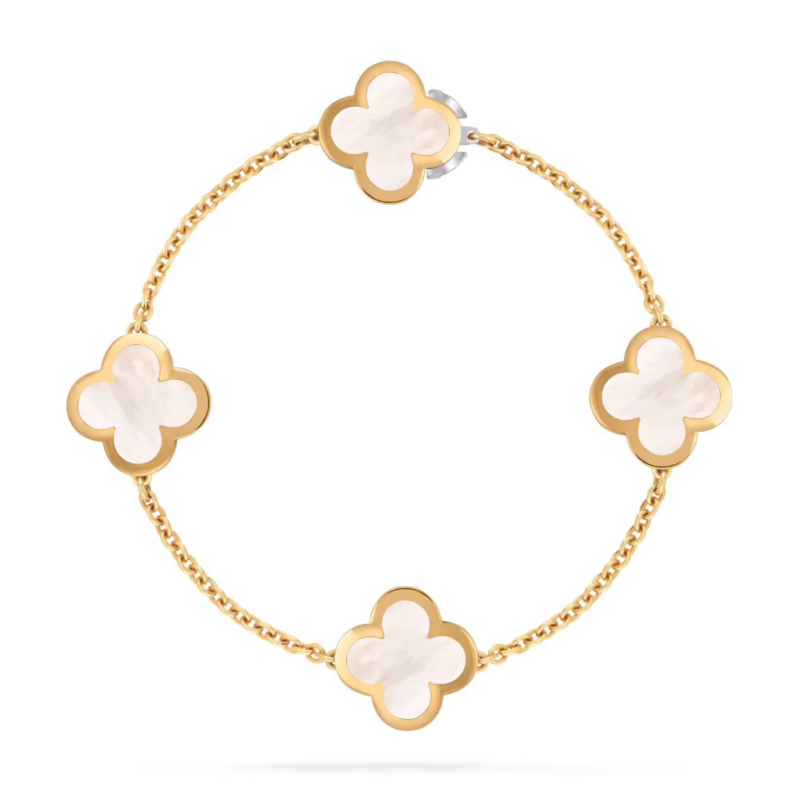 Pure Alhambra bracelet, 4 motifs, white mother-of-pearl