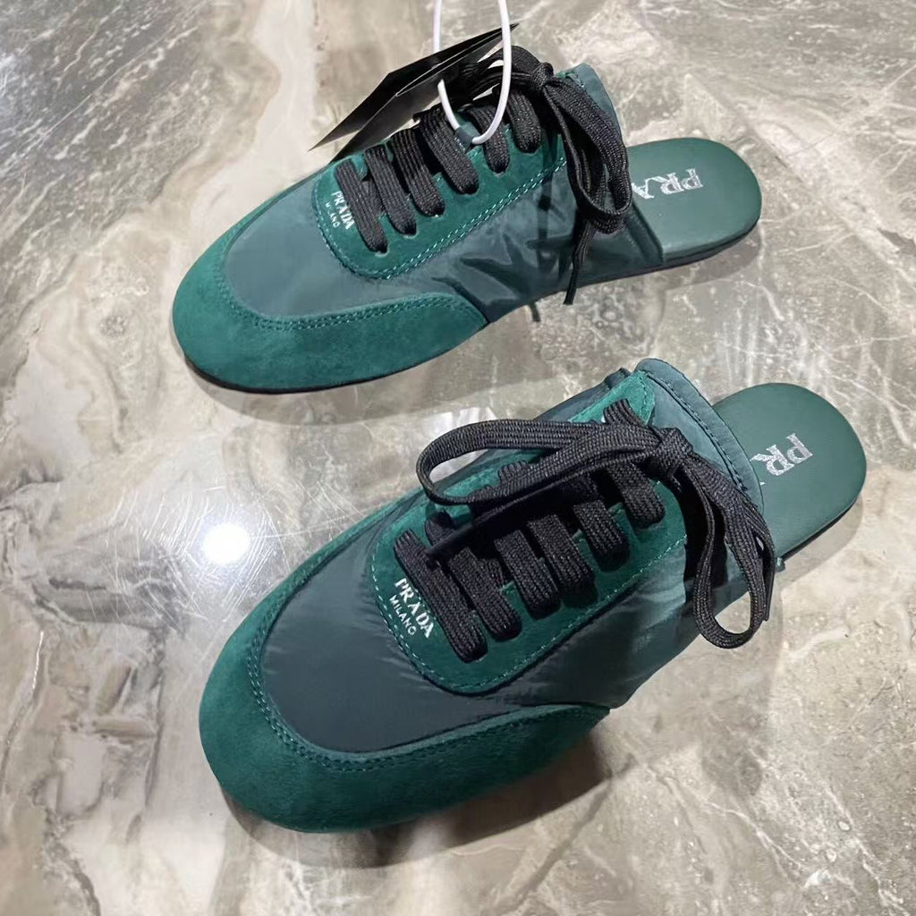 PRA 26S Mule Sneaker Teal Green Suede Canvas