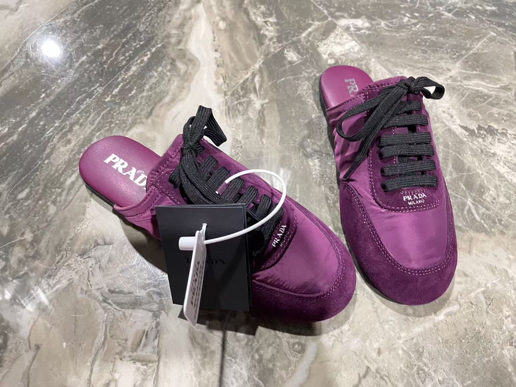 PRA 26S Mule Sneaker Purple Suede Canvas