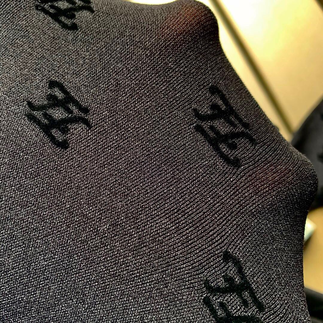 Fendi wave FF logo pantyhose black thickened flocking velvet