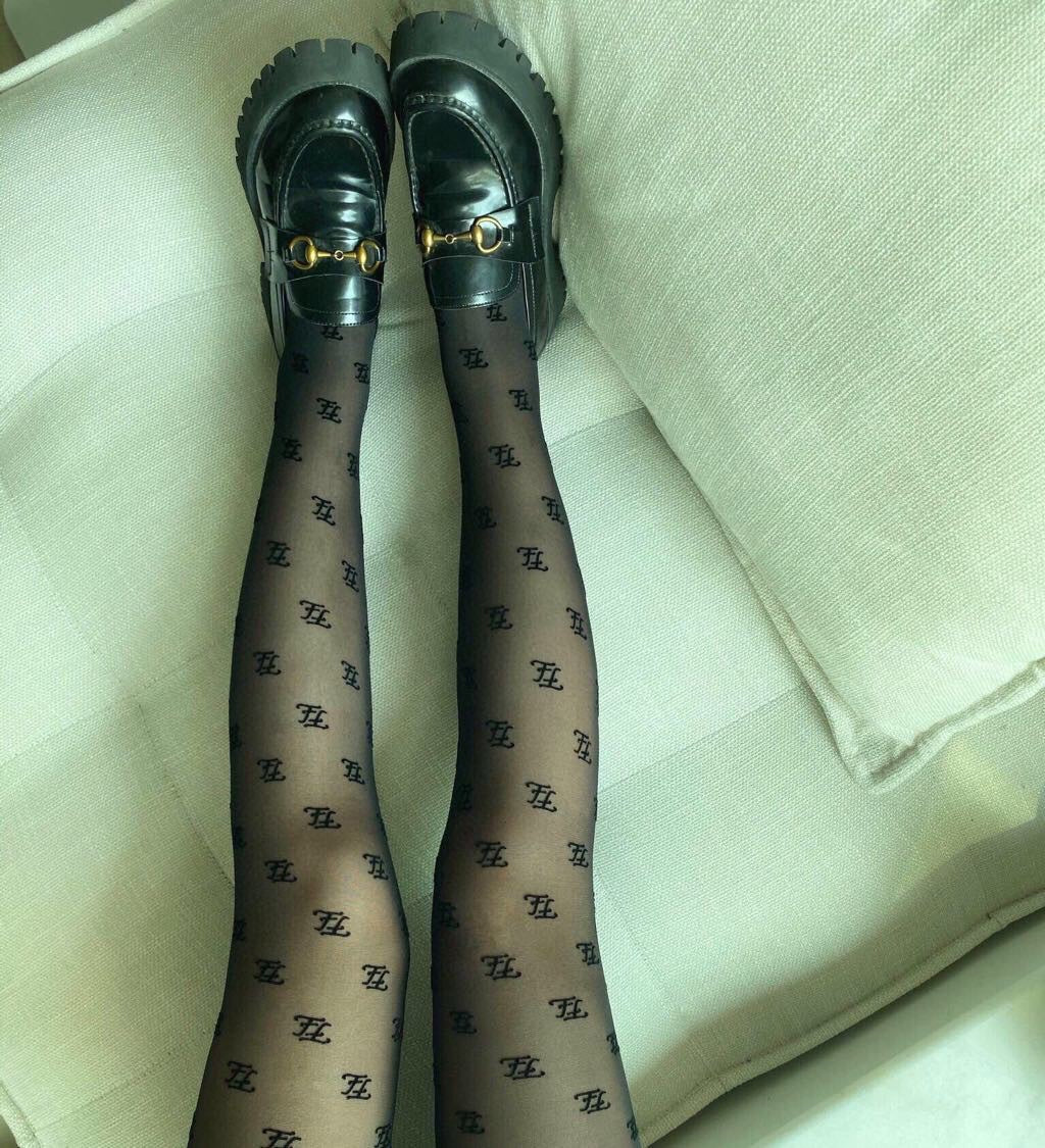 Fendi FF wave-patterned flocked pantyhose