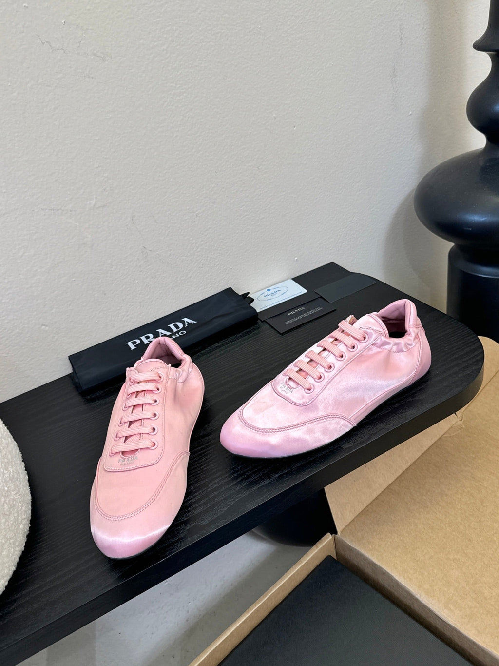 Prada Classic Retro Sneakers – Sport & Casual Style Pink in Sheepskin Fabric 580379