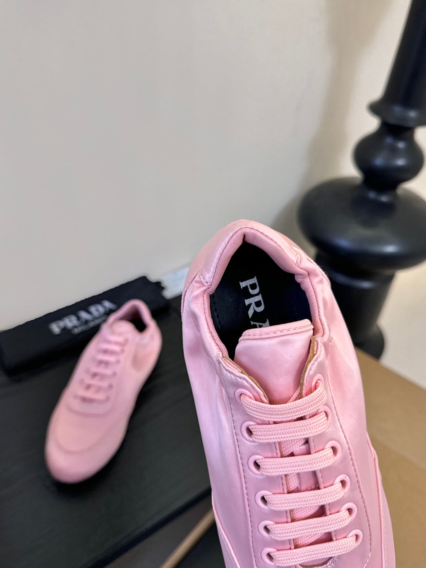 Prada Classic Retro Sneakers – Sport & Casual Style Pink in Sheepskin Fabric 580379