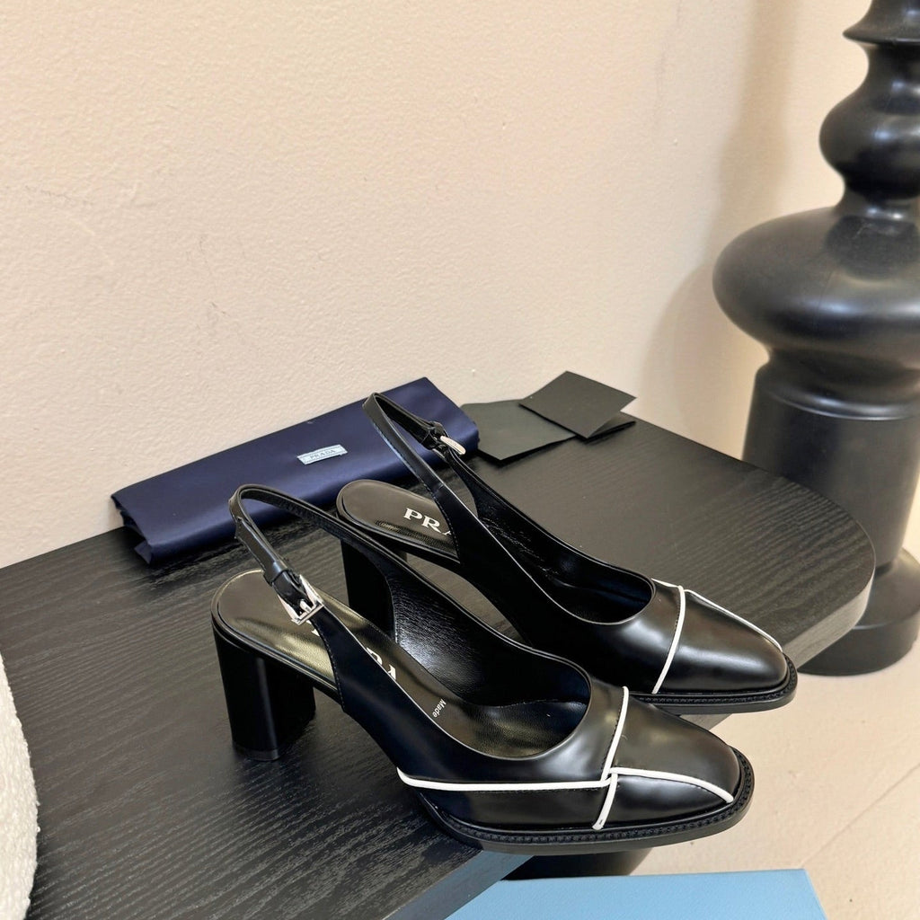 PRADA New Slingback Pumps Black in Goatskin 580377