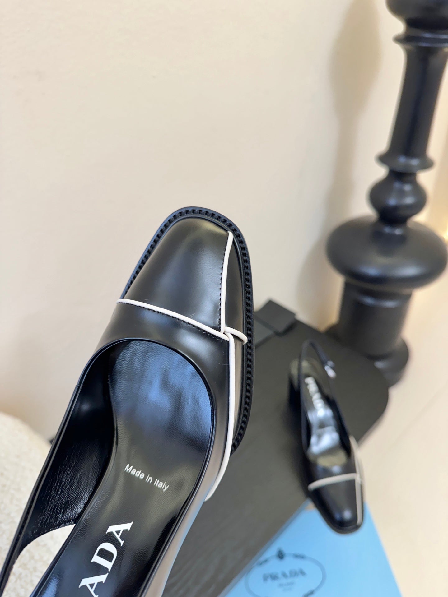 PRADA New Slingback Pumps Black in Goatskin 580377