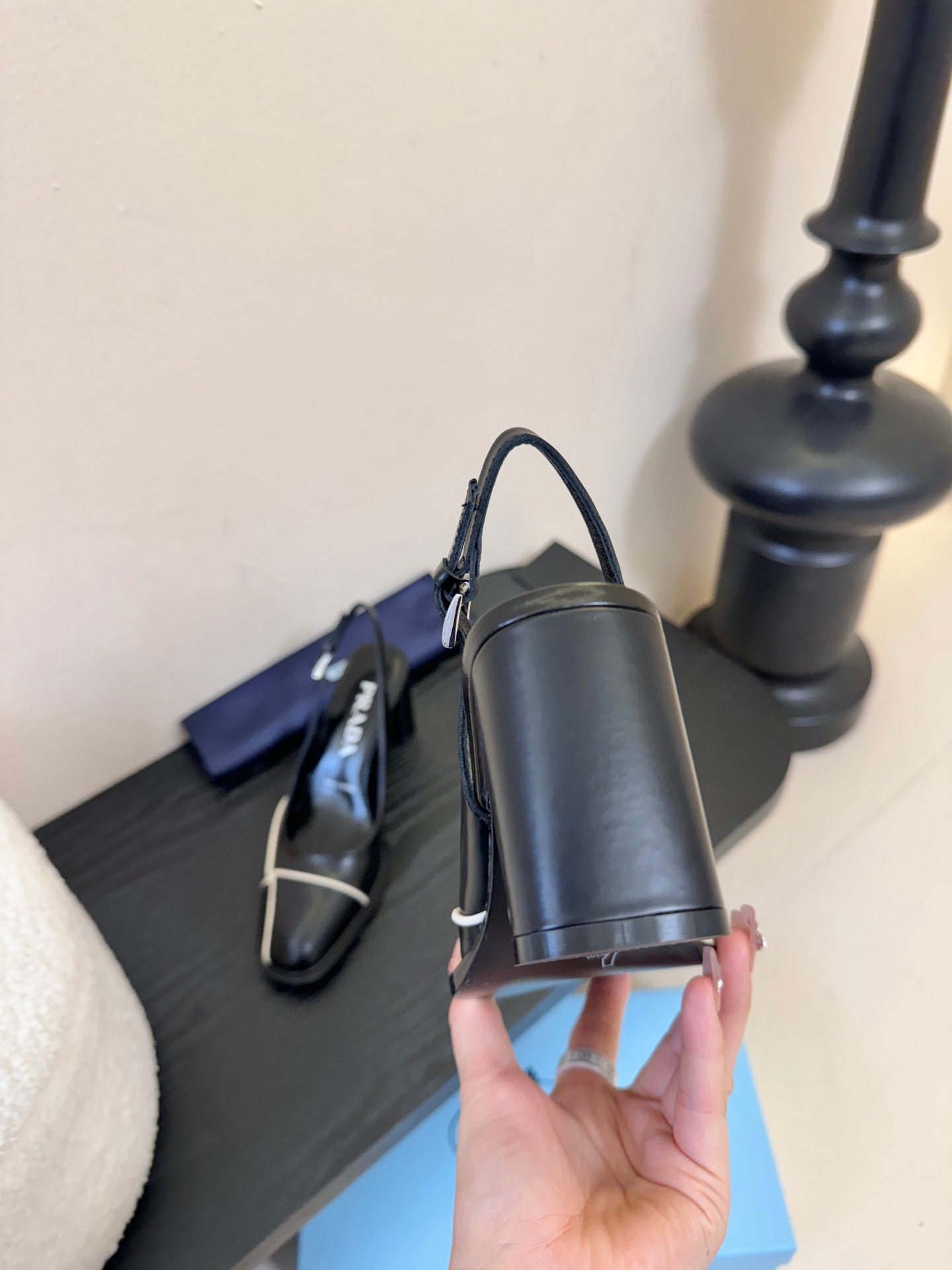 PRADA New Slingback Pumps Black in Goatskin 580377
