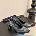 PRADA New Slingback Pumps Granite Gray in Goatskin 580376