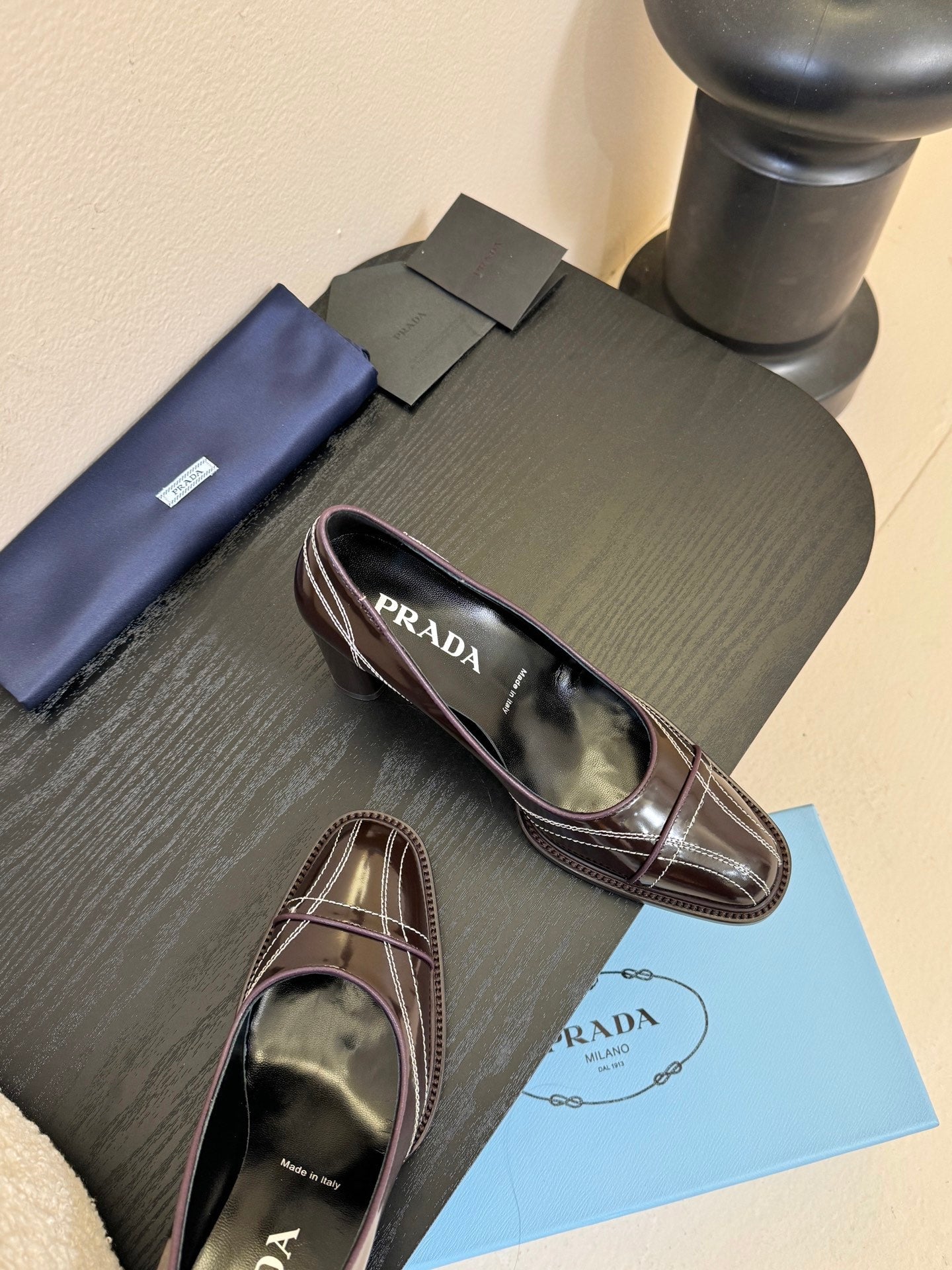 PRADA New Pumps Brown in Goatskin 580373
