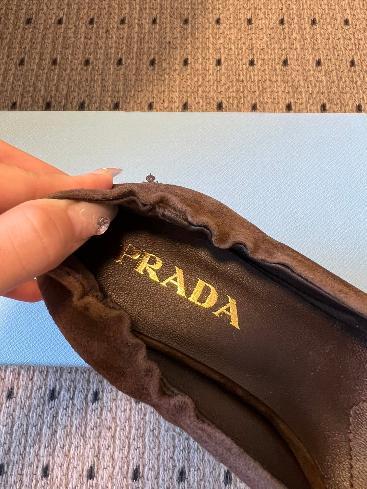 Prada 25ss Brown Pointed Toe Low-Cut Heels in Suede 580372