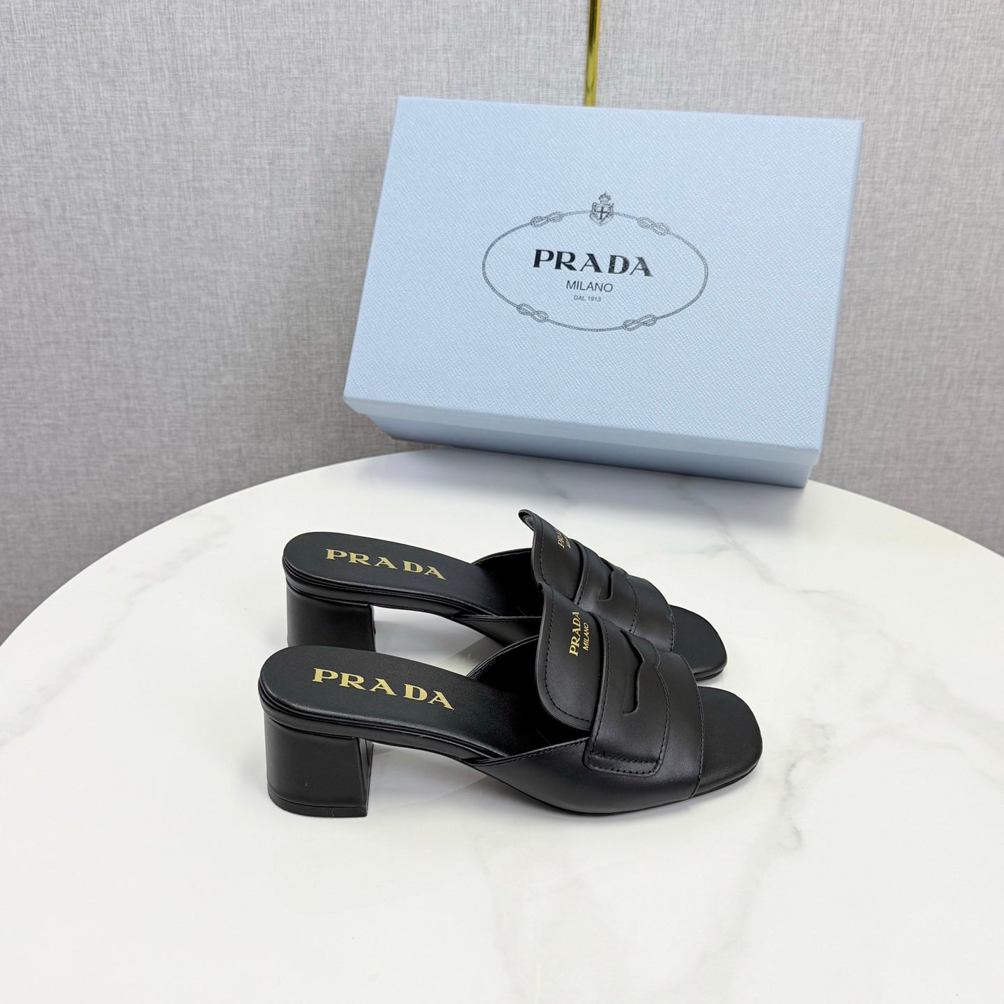 Prada Sandals 4.5cm Black Leather 639957
