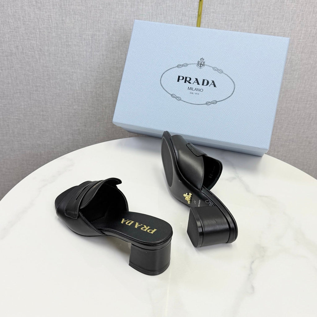 Prada Sandals 4.5cm Black Leather 639957