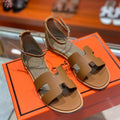 HERMES SANTORINI SANDAL COPPER CALFSKIN
