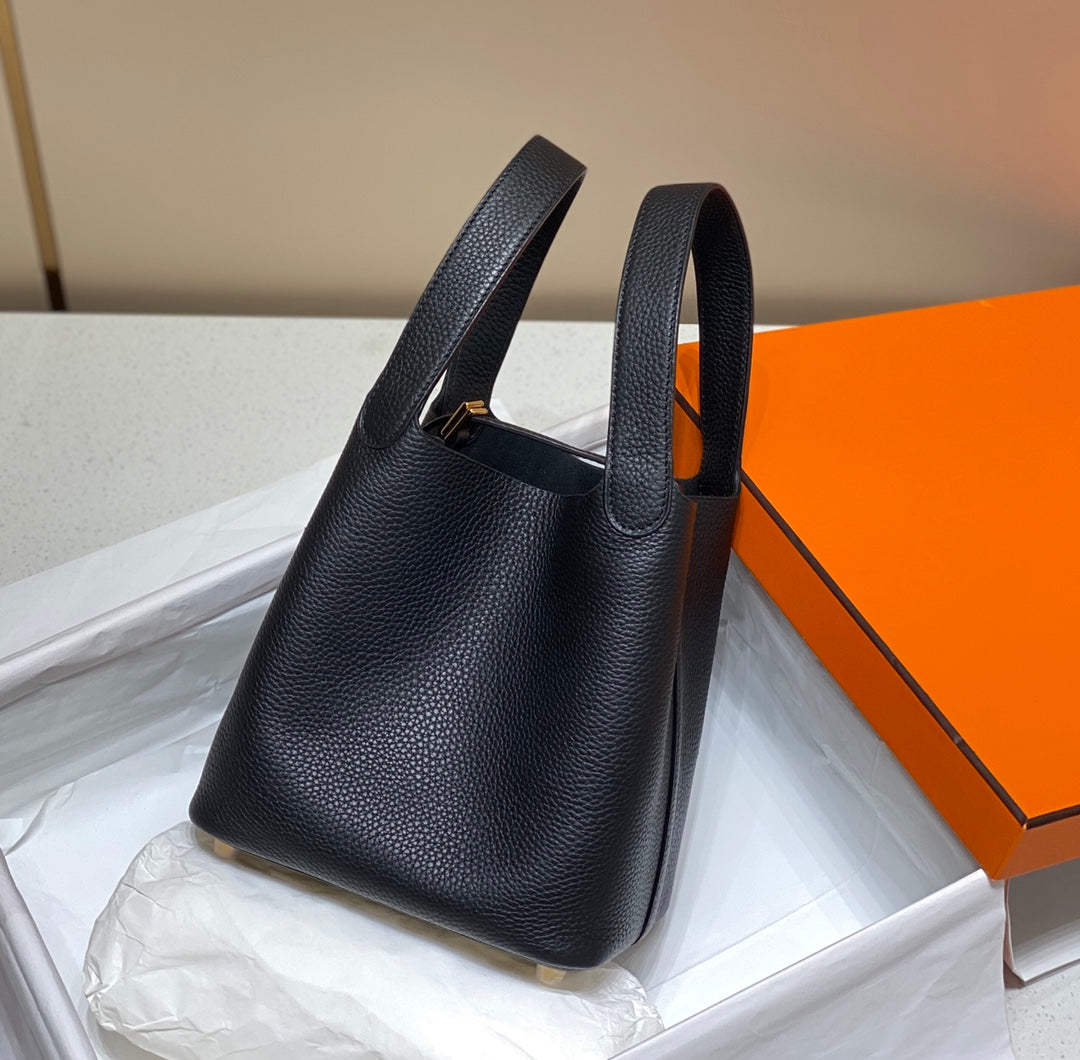 HERMES picotin lock 18 black togo ghw