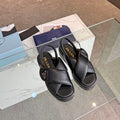 PRA PADDED NAPPA CRISSCROSS SANDALS BLACK LAMBSKIN
