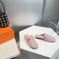 HERMES Lena Mule Pastel Pink Leather