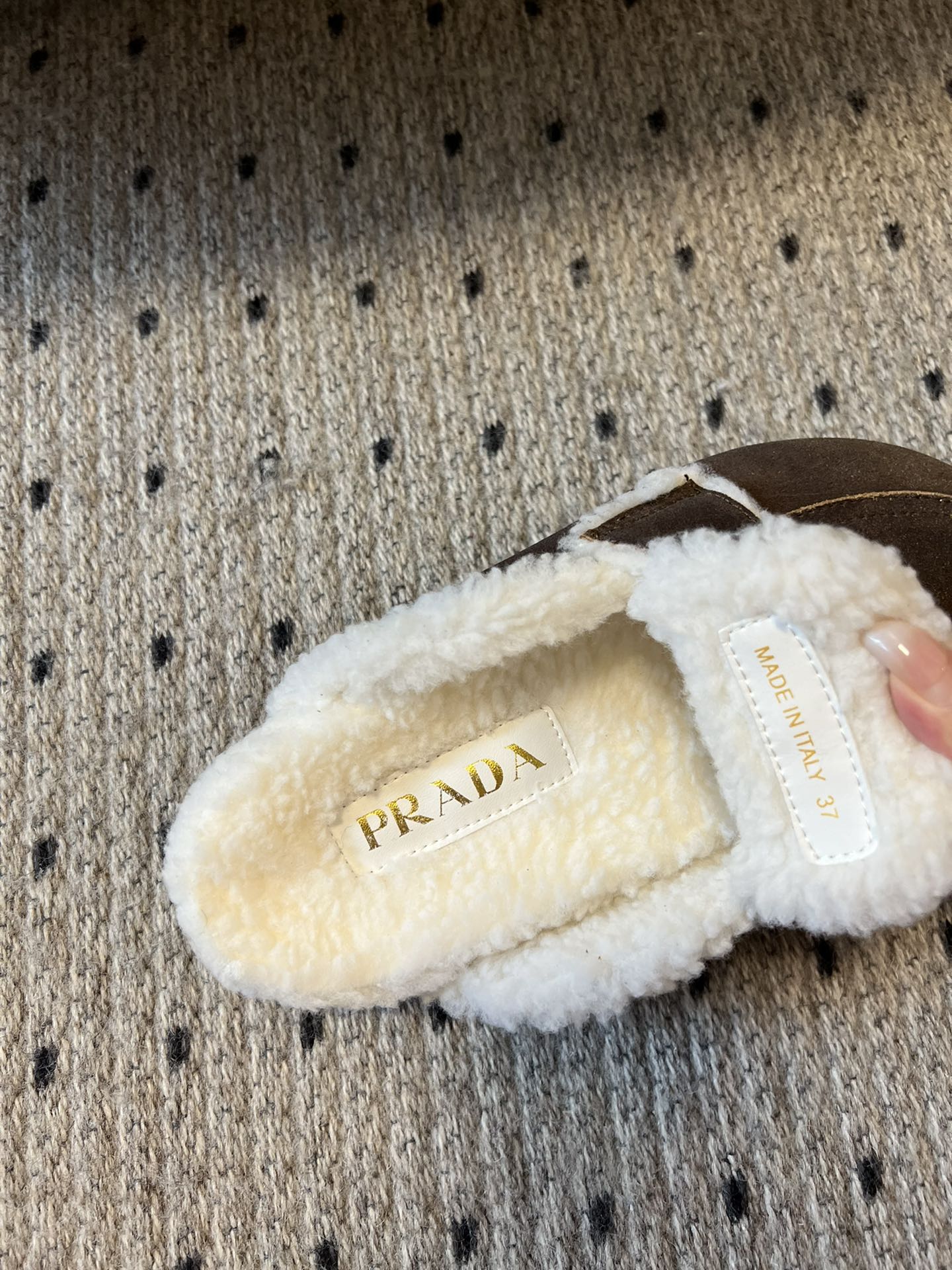 Pra Slippers Dark Brown Suede & Shearling 478565