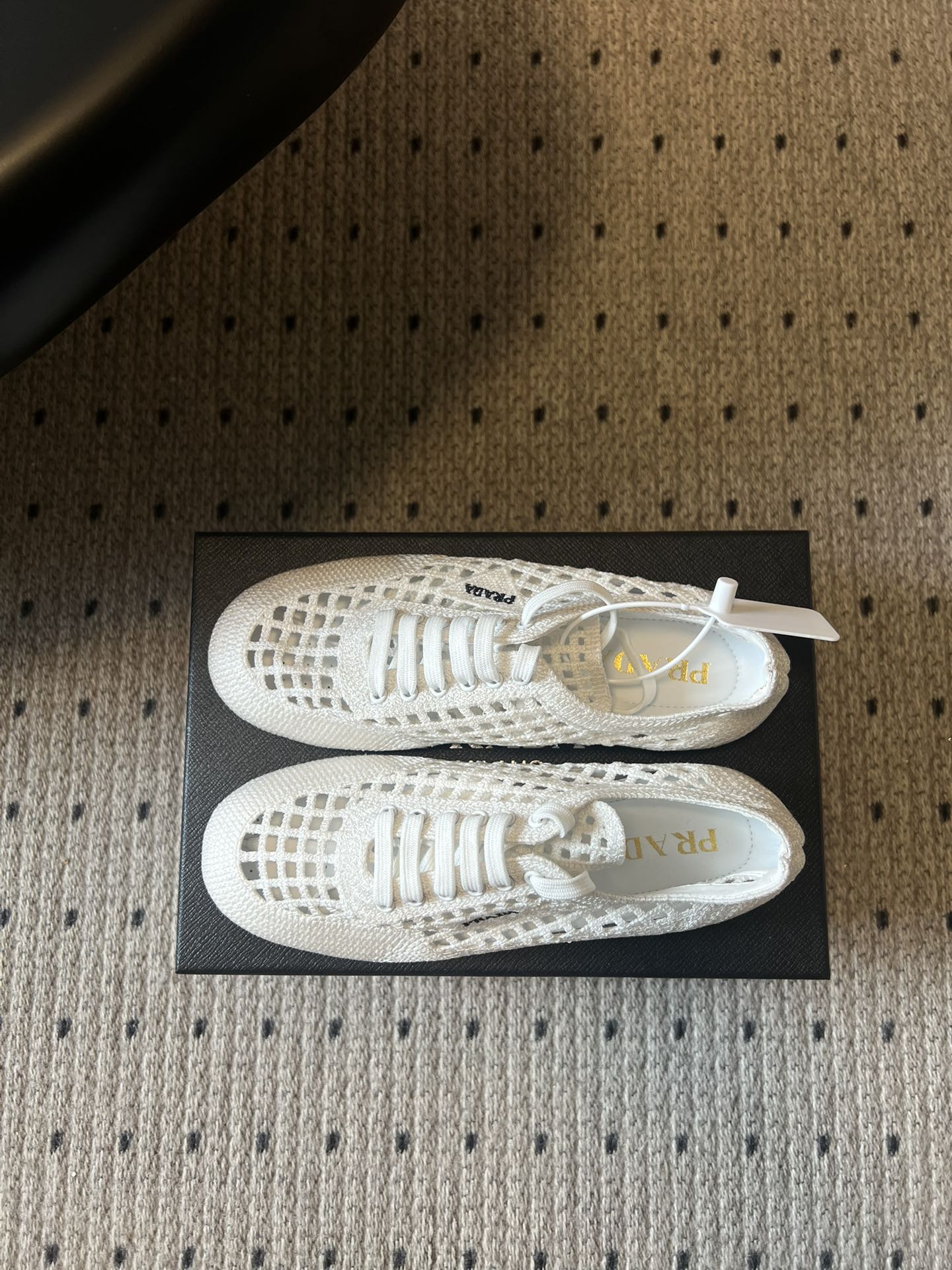 Prada 26s Collapse Sneakers White Crochet Laced 726977