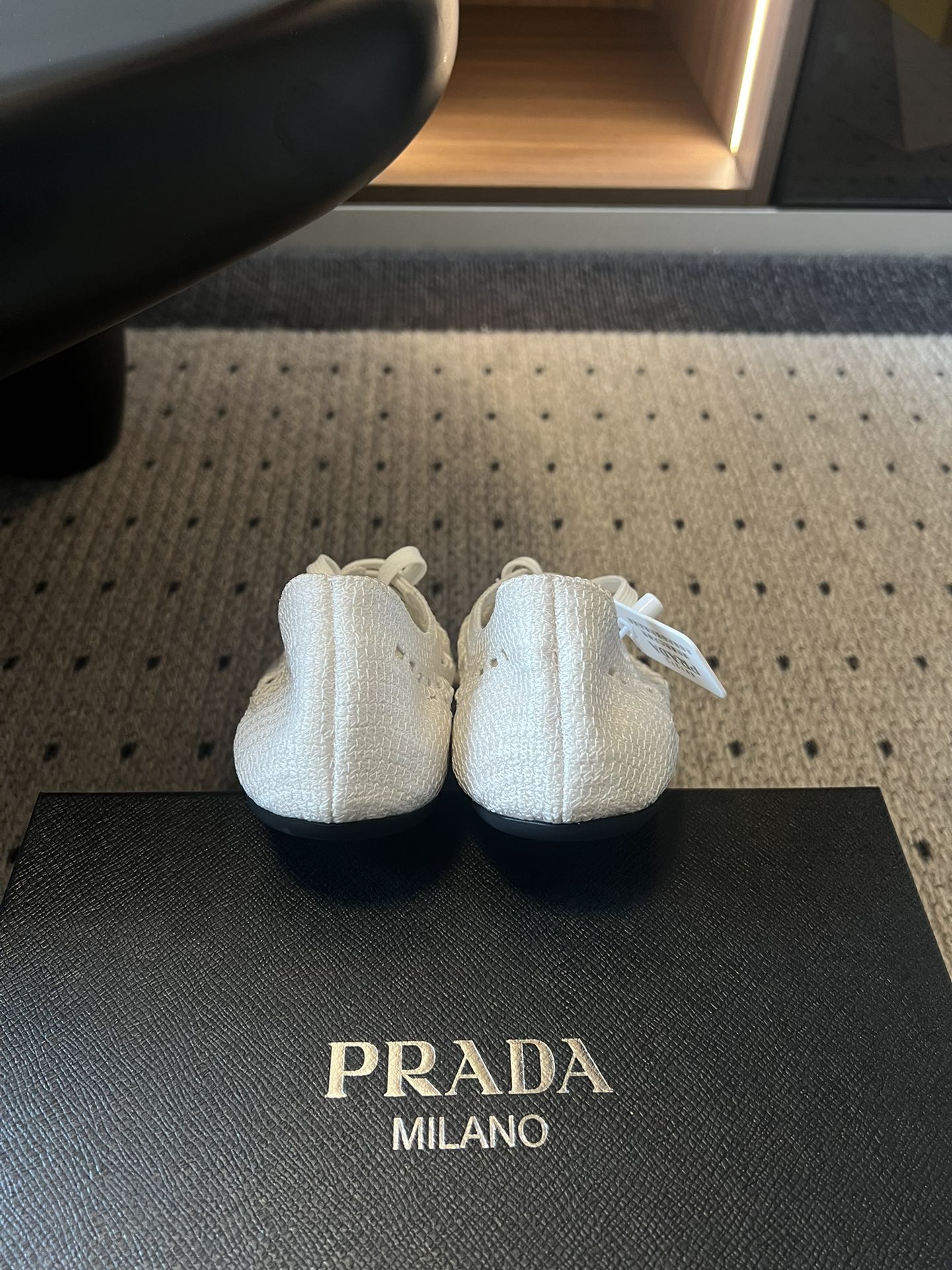 Prada 26s Collapse Sneakers White Crochet Laced 726977