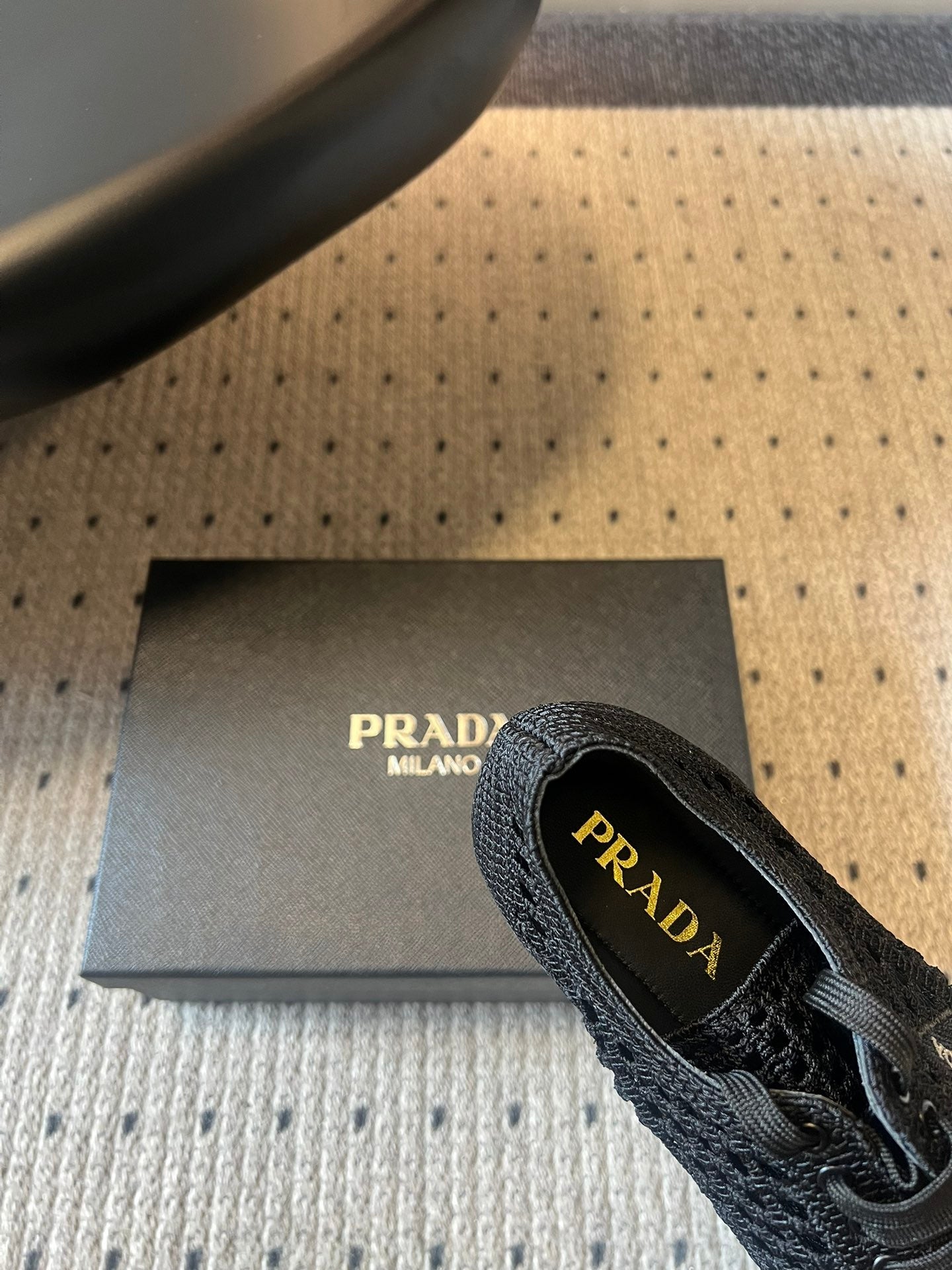 Prada 26s Collapse Sneakers Black Crochet Laced 726978