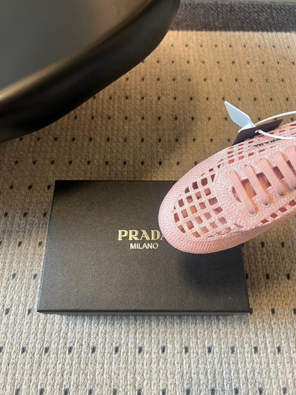 Prada 26s Collapse Sneakers Light Pink Crochet Laced 726979