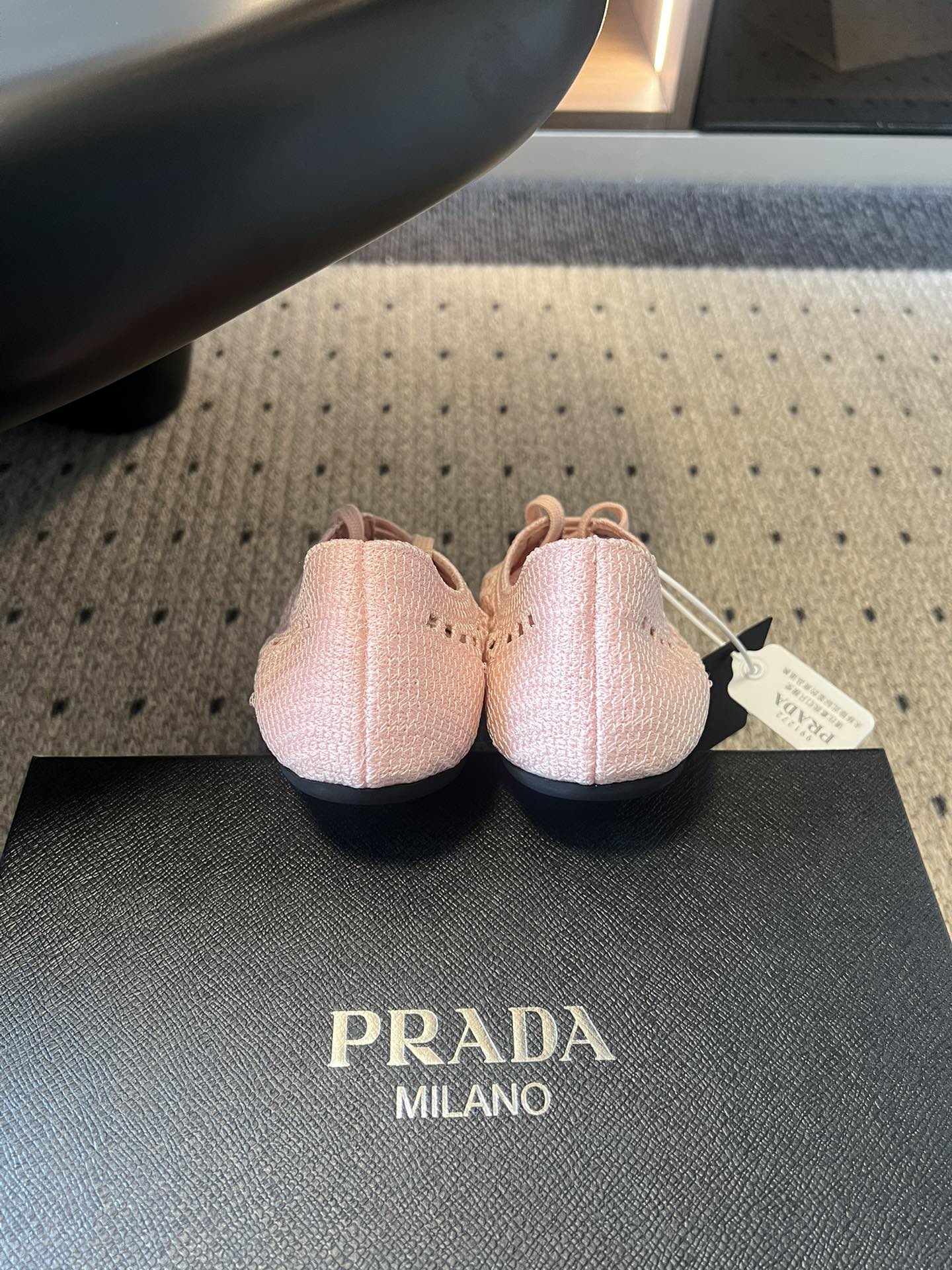 Prada 26s Collapse Sneakers Light Pink Crochet Laced 726979