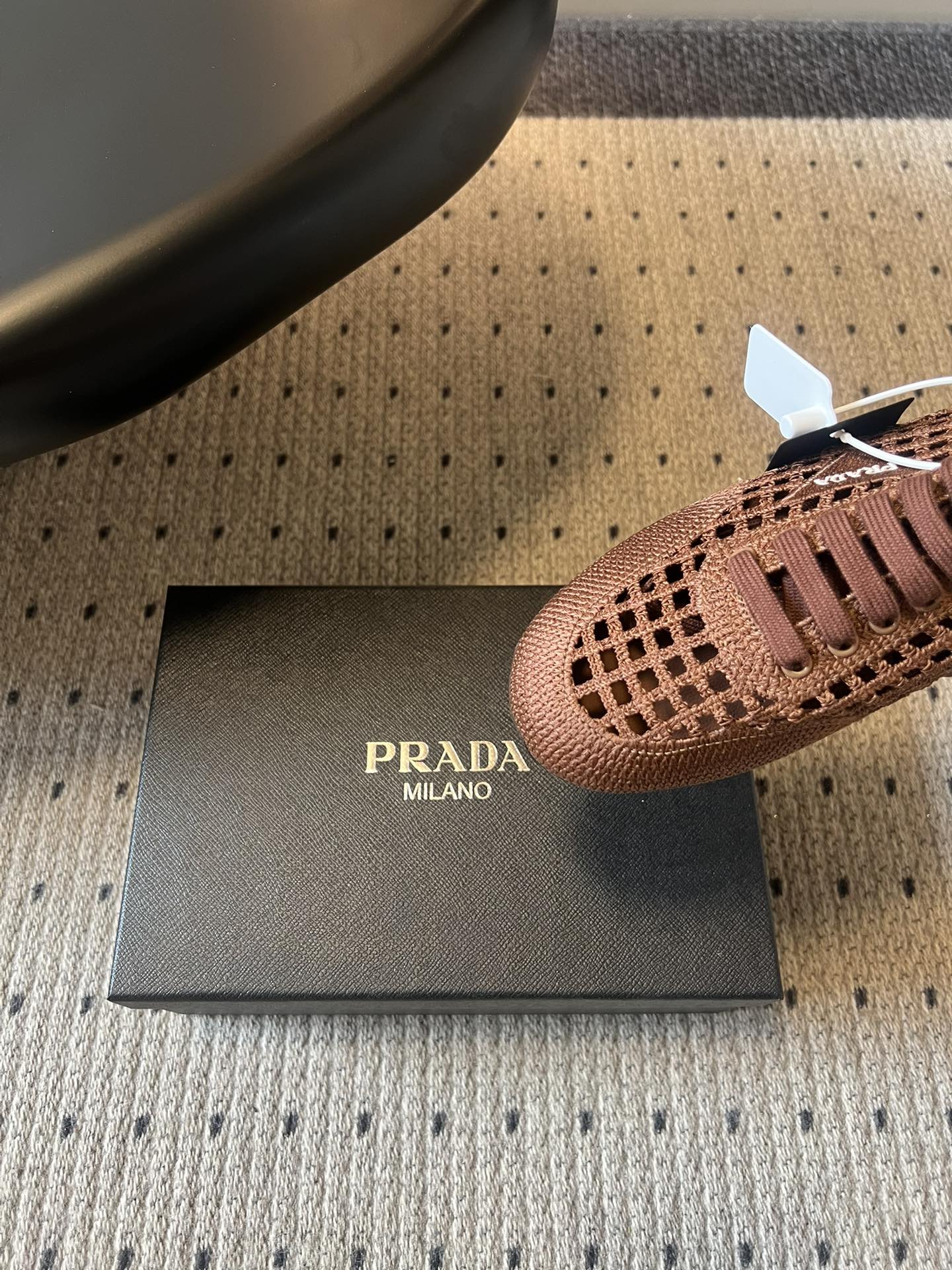 Prada 26s Collapse Sneakers Brown Crochet Laced 726980
