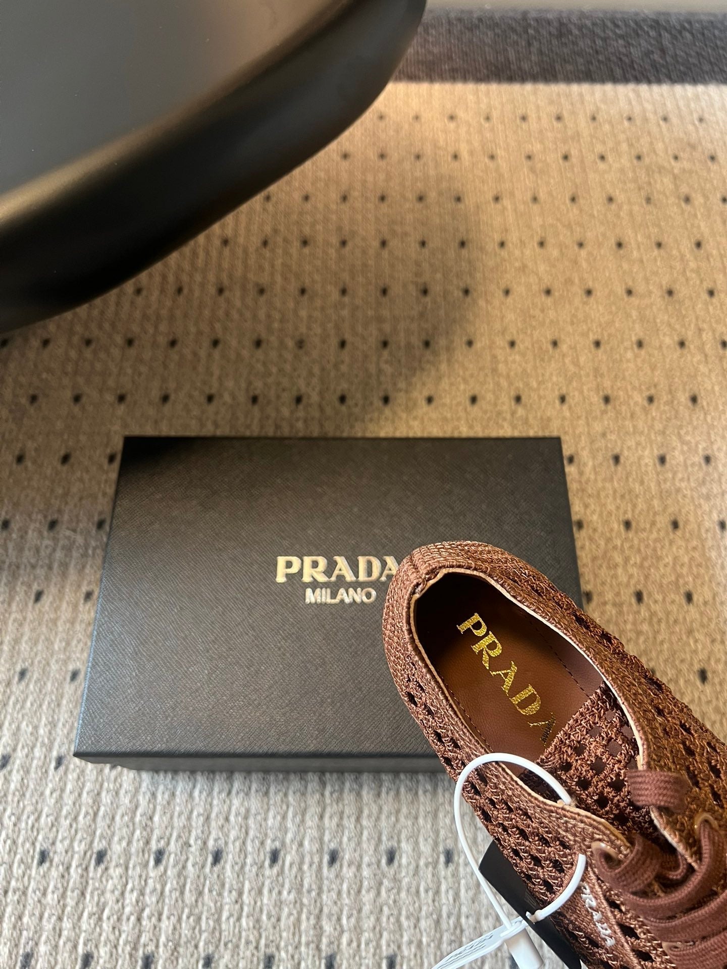 Prada 26s Collapse Sneakers Brown Crochet Laced 726980