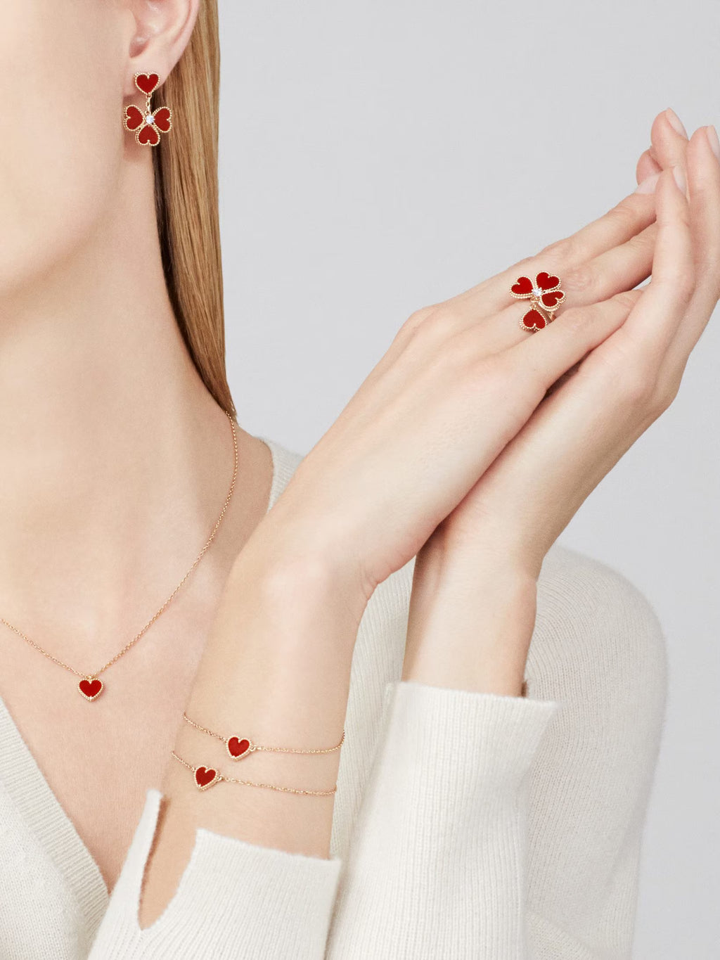 Sweet Hearts bracelet, carnelian