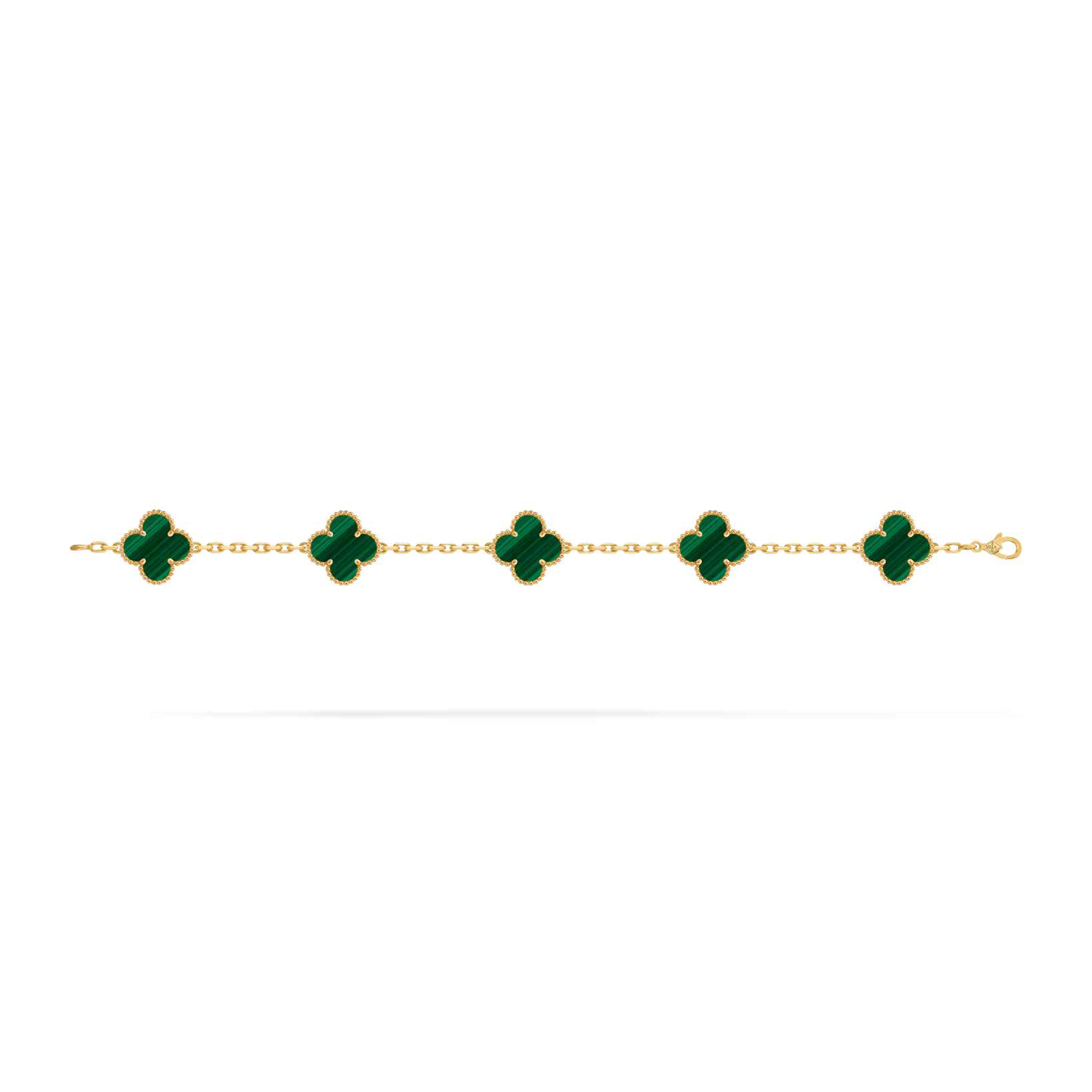 Vintage Alhambra bracelet, 5 motifs, malachite