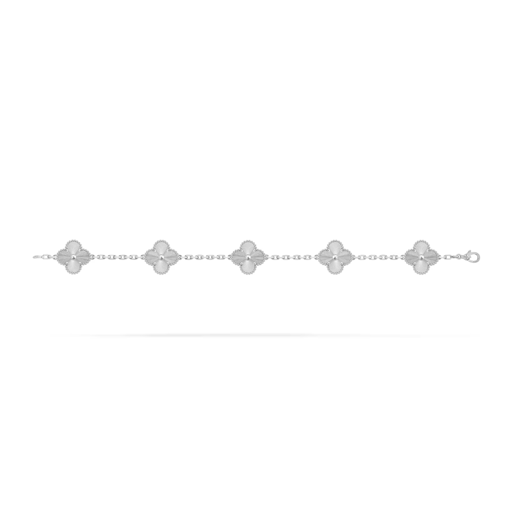 Vintage Alhambra bracelet, 5 motifs, guilloché rhodium plated