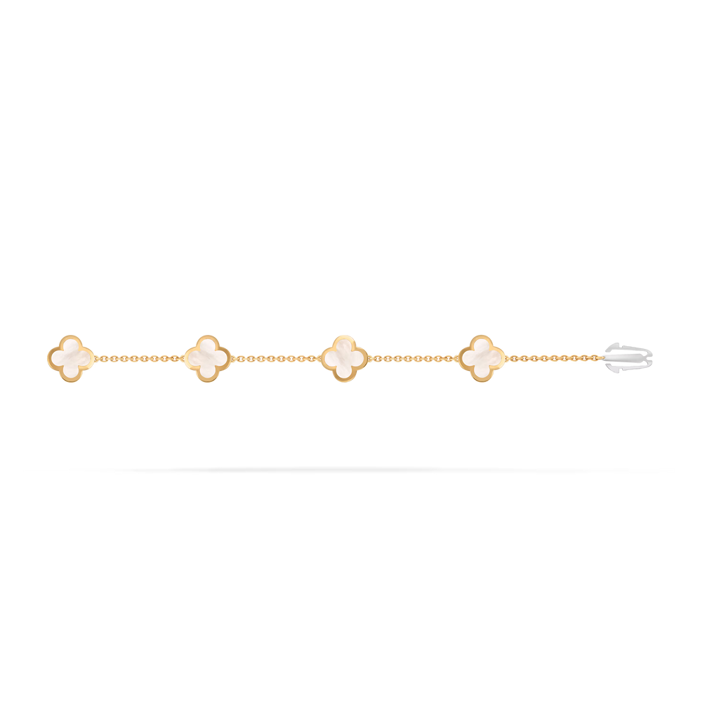 Pure Alhambra bracelet, 4 motifs, white mother-of-pearl