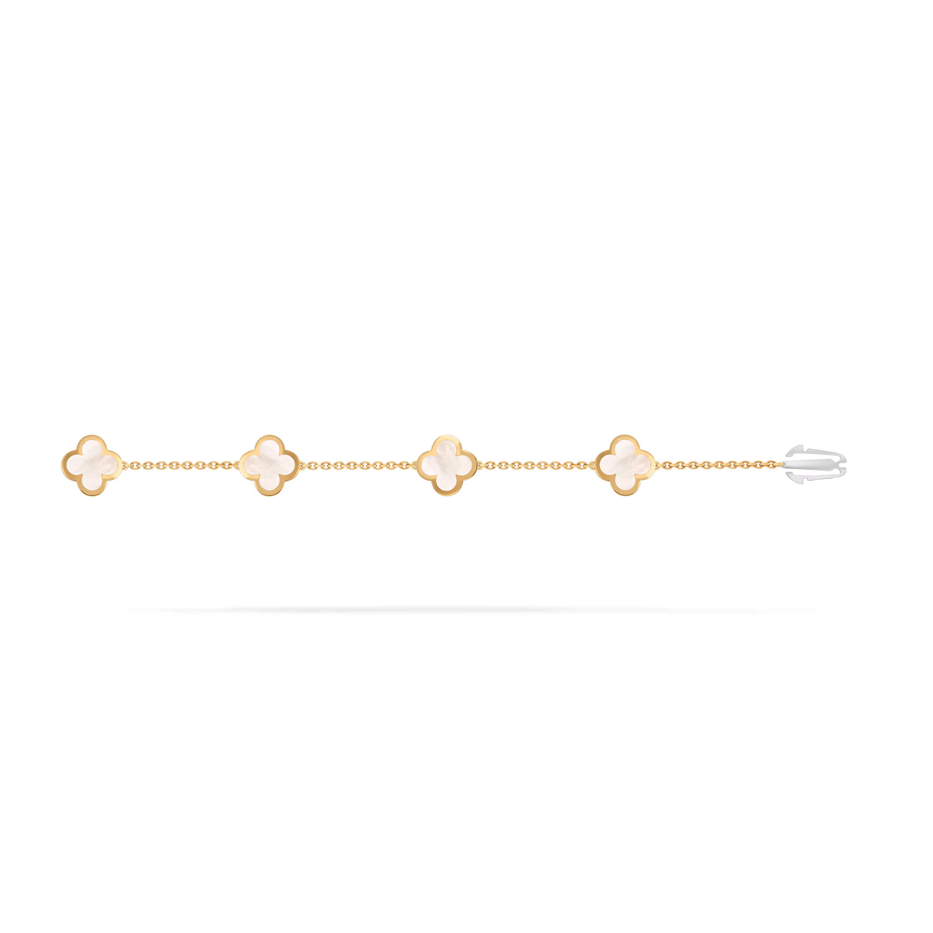 Pure Alhambra bracelet, 4 motifs, white mother-of-pearl