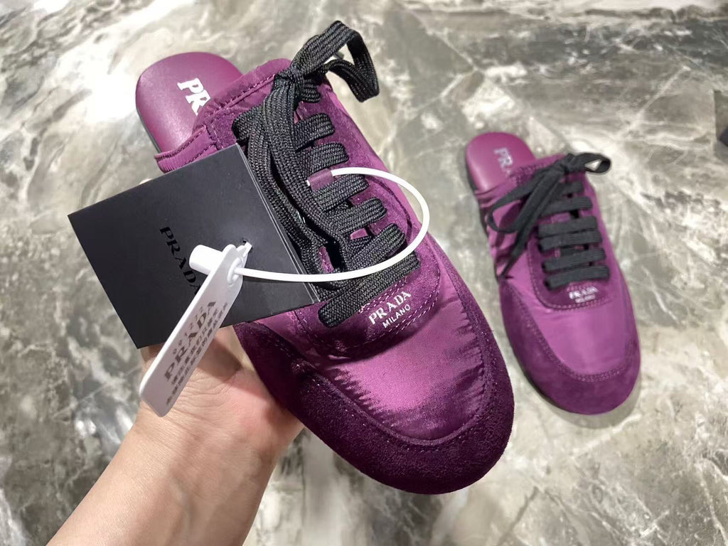 PRA 26S Mule Sneaker Purple Suede Canvas