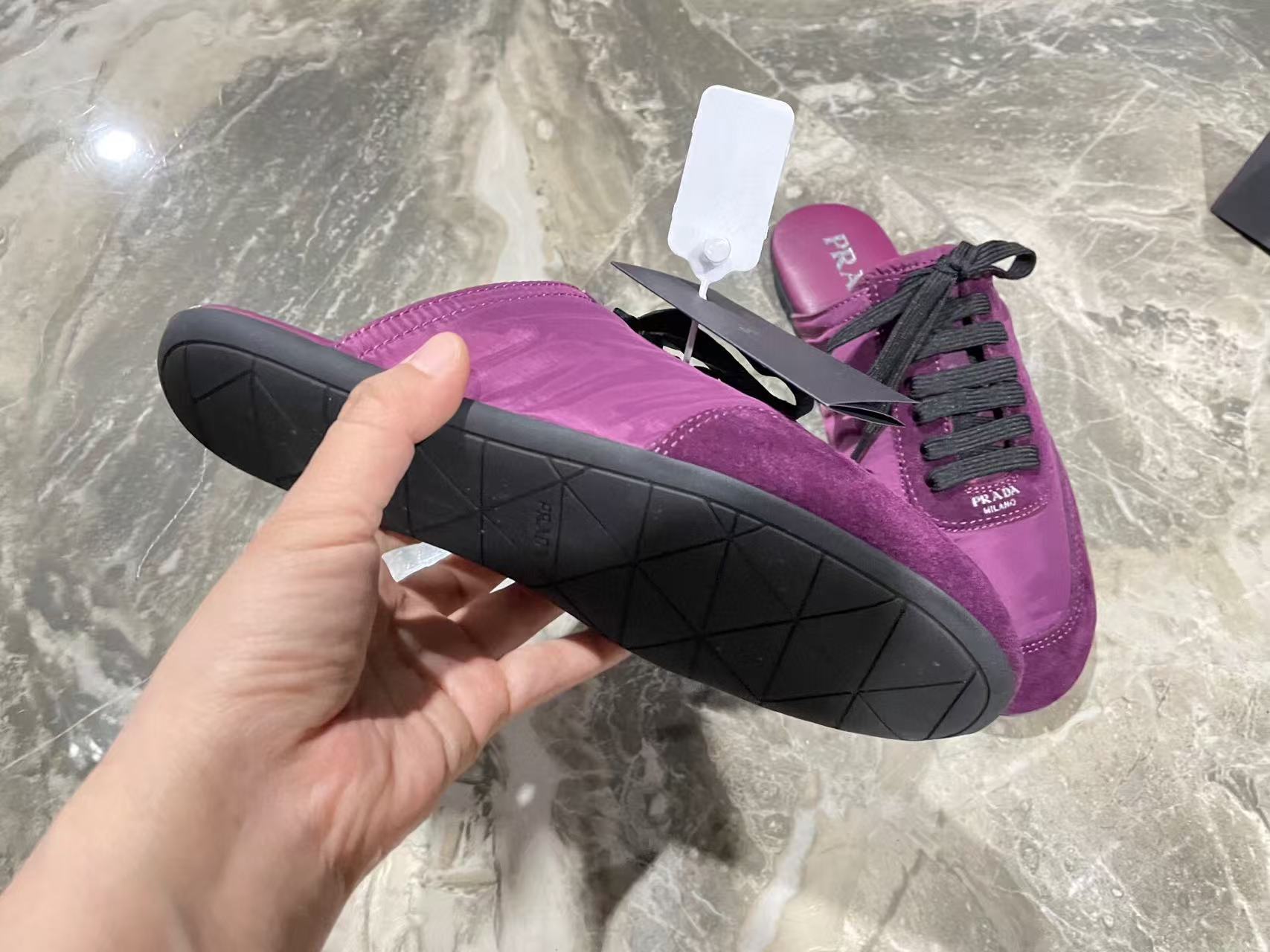 PRA 26S Mule Sneaker Purple Suede Canvas