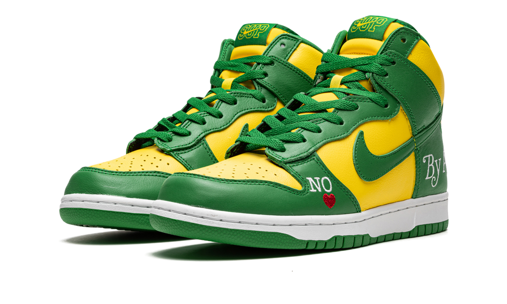 SB Dunk High "Supreme - By Any Means - Green/Yellow" DN3741 700