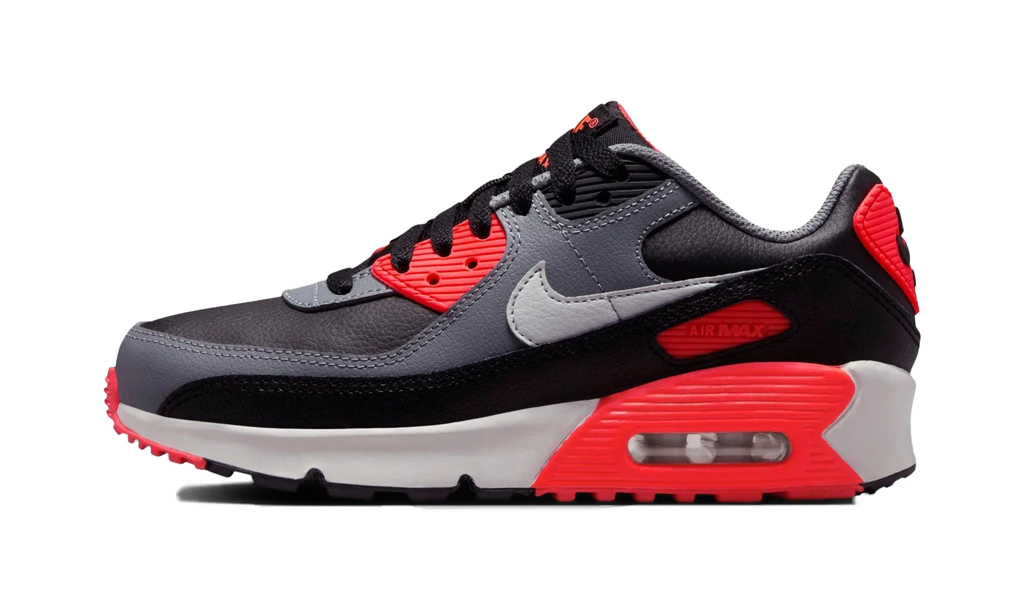 Air Max 90 GS "Black Cool Grey Bright Crimson Photon Dust" HF6358 005
