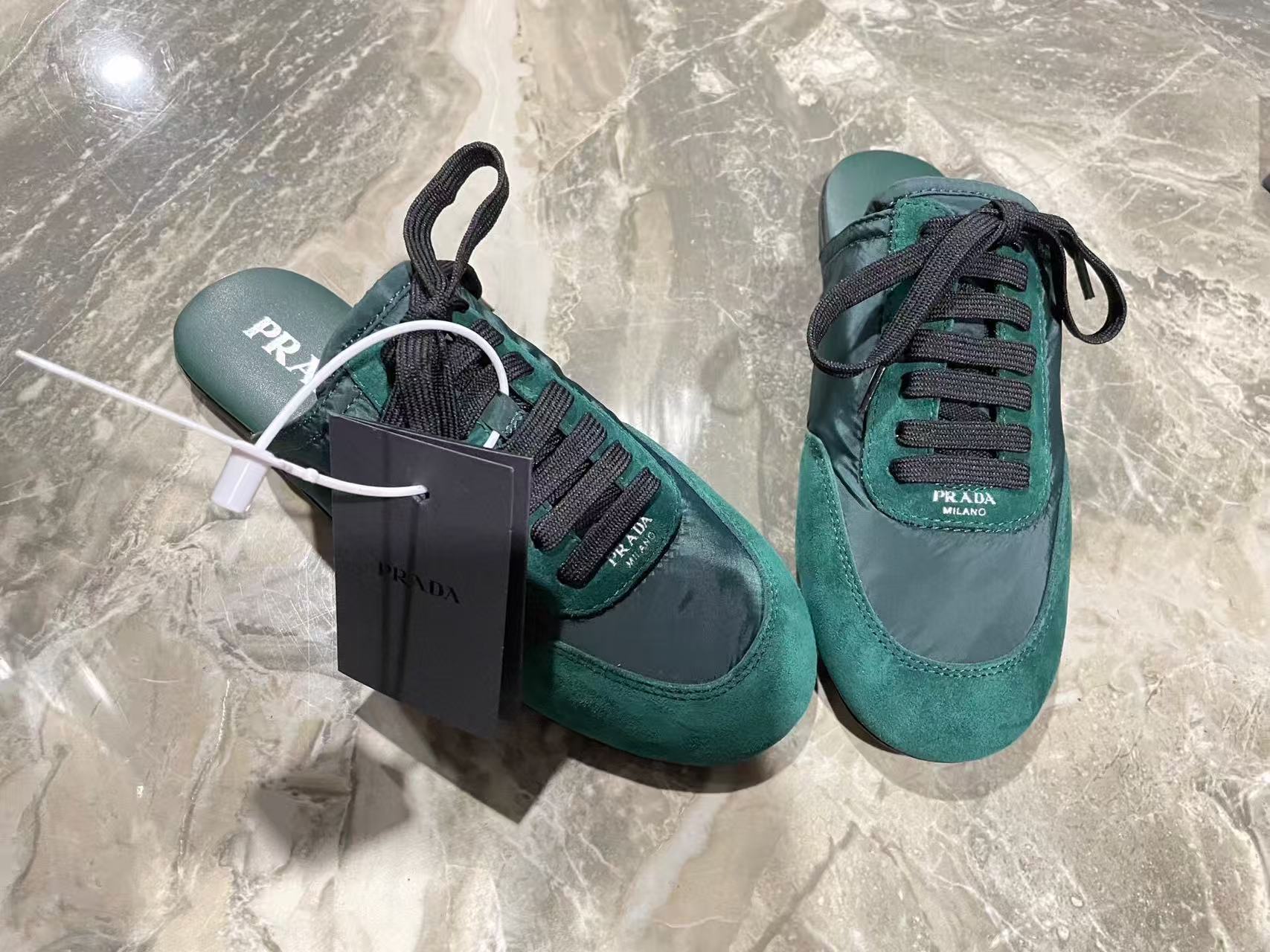 PRA 26S Mule Sneaker Teal Green Suede Canvas