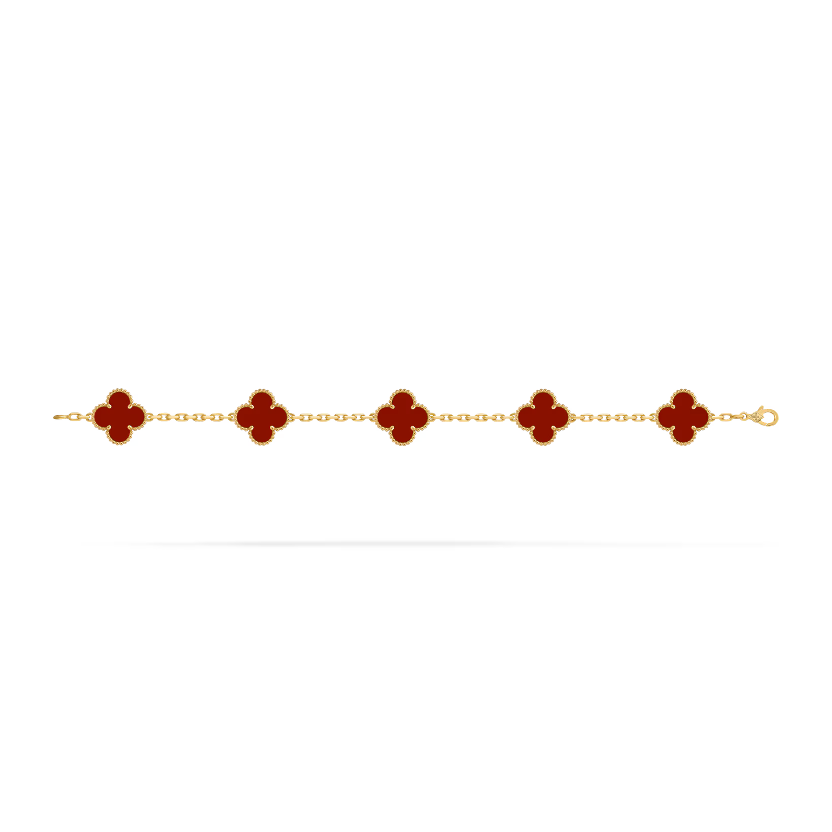 Vintage Alhambra bracelet, 5 motifs, carnelian