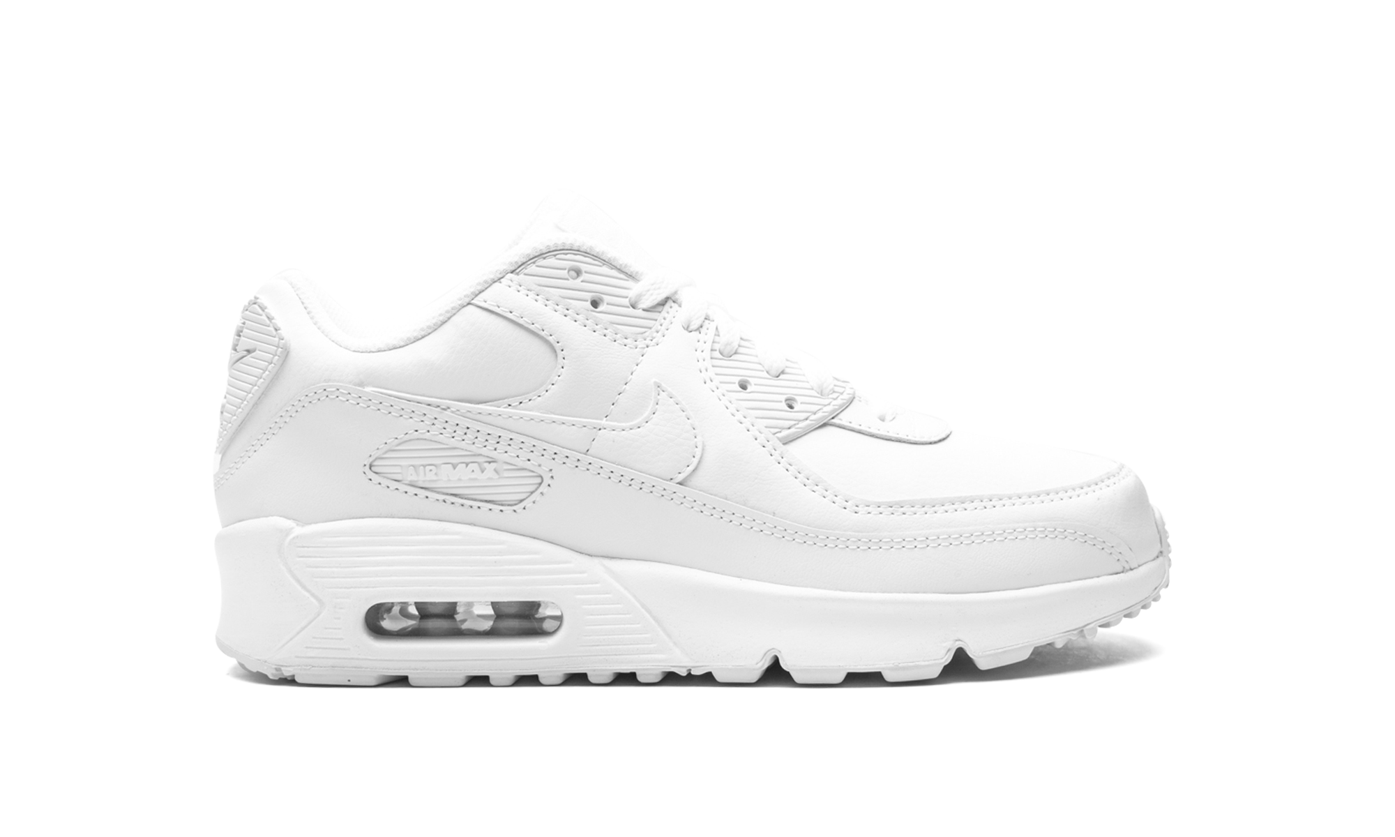 Air Max 90 Leather GS Triple "Triple White" CD6864 100