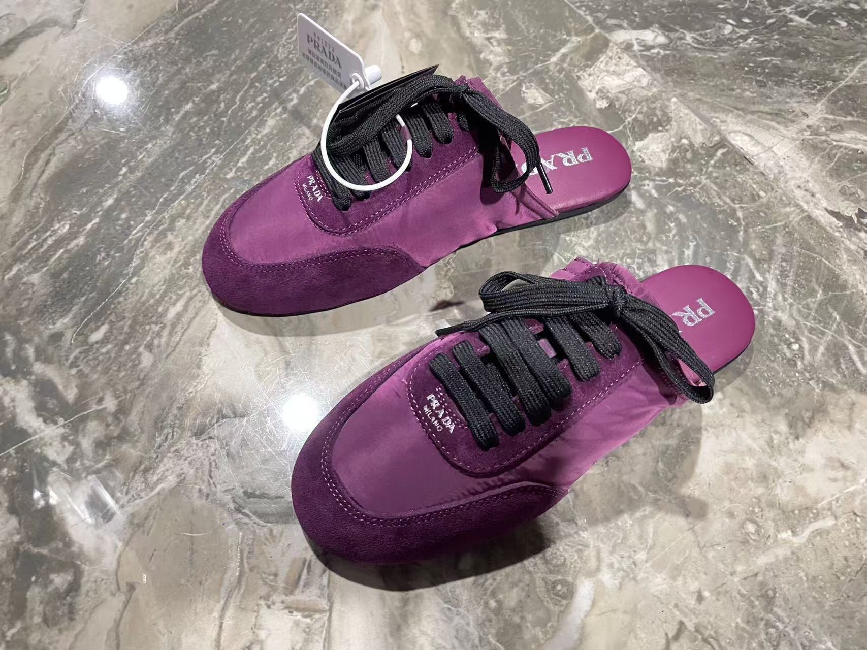 PRA 26S Mule Sneaker Purple Suede Canvas