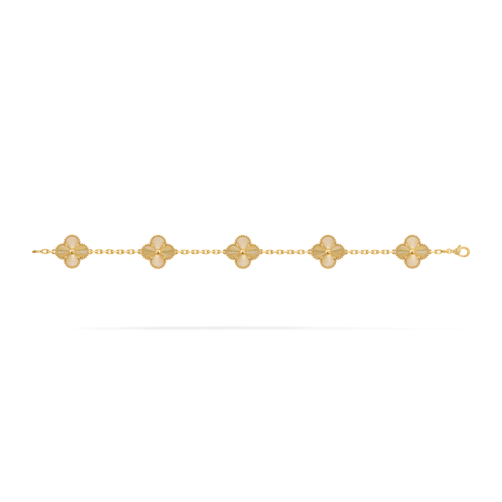 Vintage Alhambra bracelet, 5 motifs, guilloché