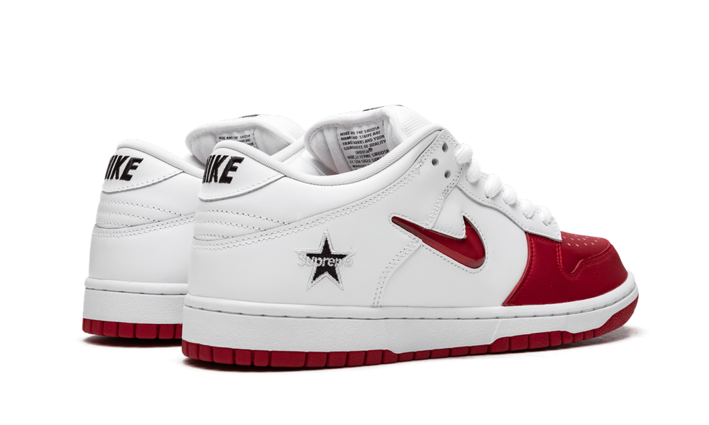 SB Dunk Low "Supreme - Jewel Swoosh Red/White" CK3480 600