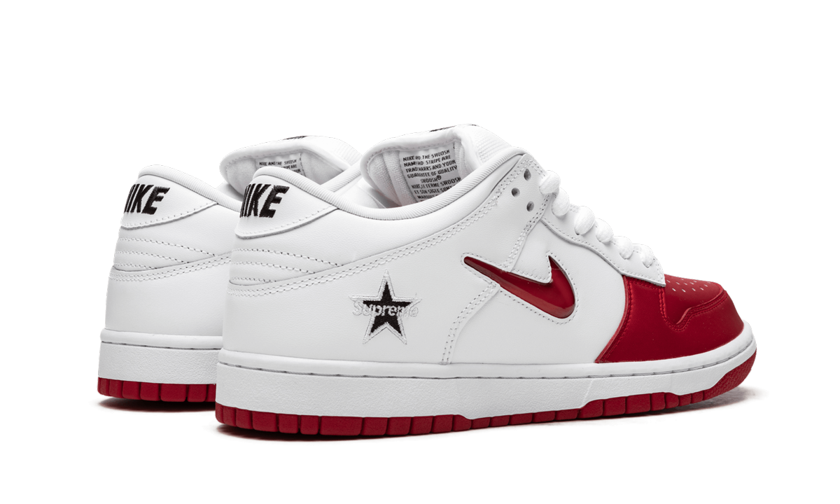SB Dunk Low "Supreme - Jewel Swoosh Red/White" CK3480 600