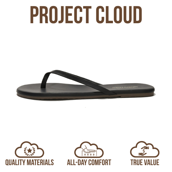 Project Cloud Women's | Eco-Leather Women Flip Flops | Memory Foam | Lightweight | Non-Slip - Foundations