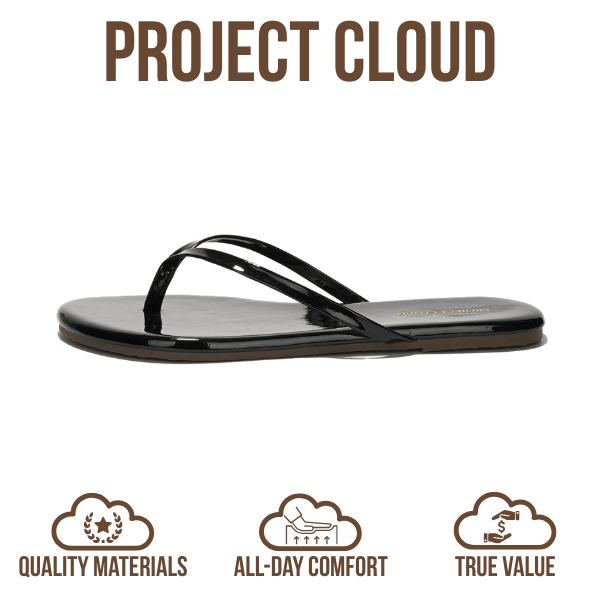 Project Cloud Women's | Eco-Leather Women Flip Flops | Memory Foam | Lightweight | Non-Slip - Foundations