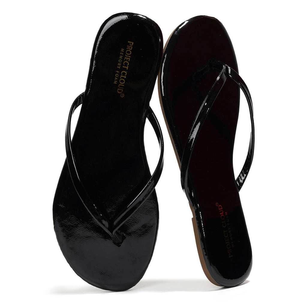 Project Cloud Women's | Eco-Leather Women Flip Flops | Memory Foam | Lightweight | Non-Slip - Foundations