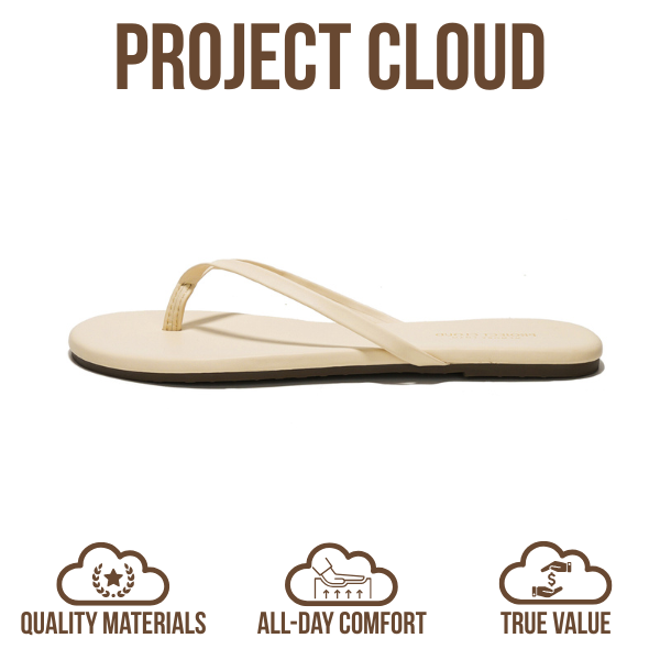Project Cloud Women's | Eco-Leather Women Flip Flops | Memory Foam | Lightweight | Non-Slip - Foundations