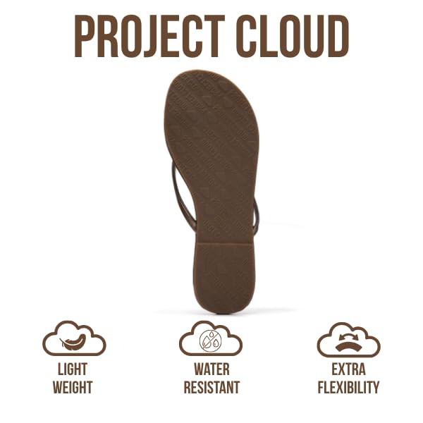 Project Cloud Women's | Eco-Leather Women Flip Flops | Memory Foam | Lightweight | Non-Slip - Foundations